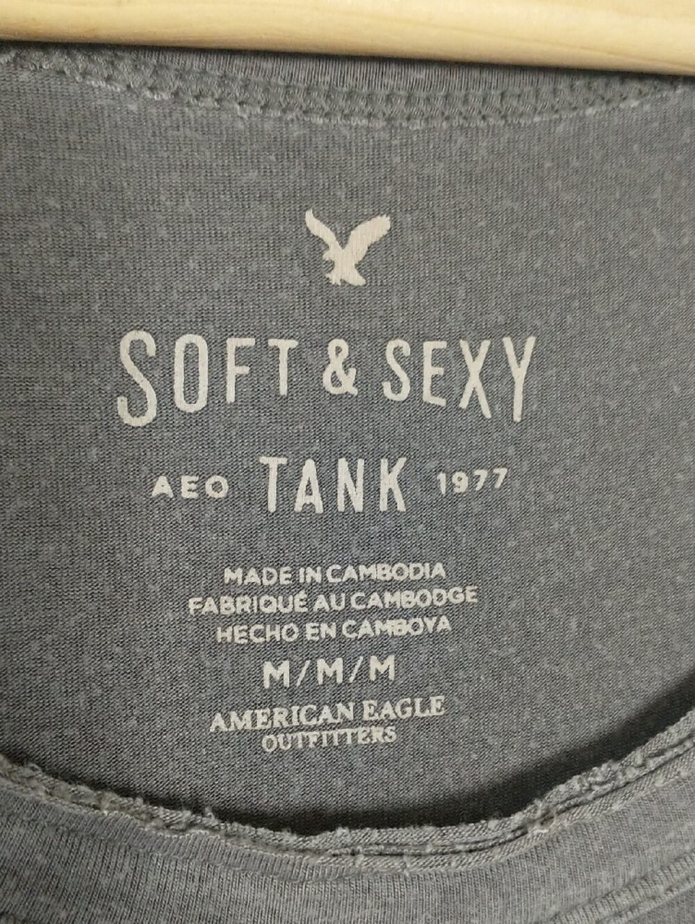 American Eagle Outfitters Gray Scoop Neck High-Low Tank with Floral Accent - Picture 4 of 6